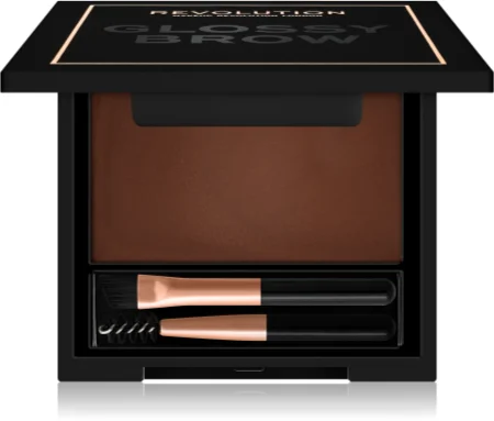 Makeup Revolution Glossy Brow eyebrow fixing wax with brush Farbton Dark 5 g