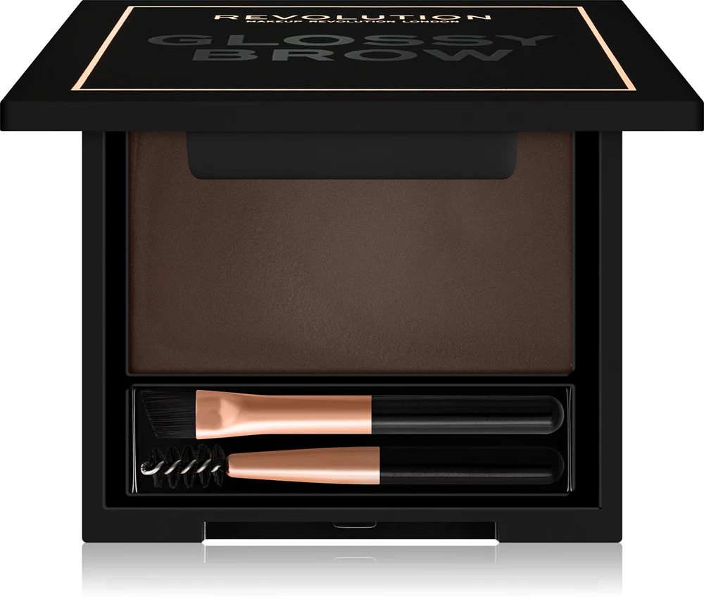 Makeup Revolution Glossy Brow eyebrow fixing wax with brush Farbton Dark 5 g