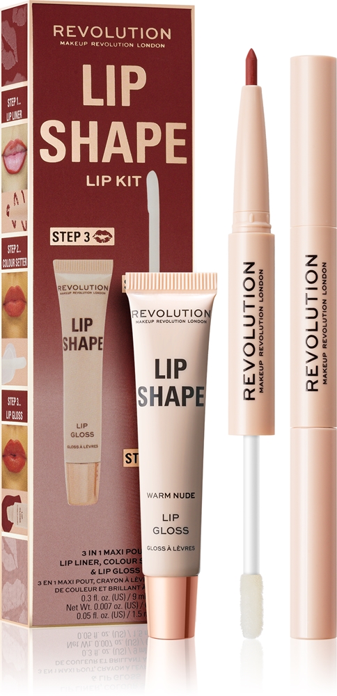 Makeup Revolution Lip Shape Kit Lip Set Farbton Warm Nude 1 St.