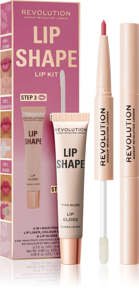 Makeup Revolution Lip Shape Kit Lip Set Farbton Pink Nude 1 St.