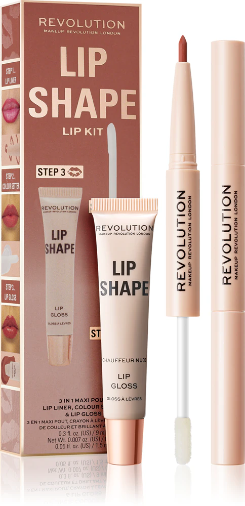 Makeup Revolution Lip Shape Kit Lip Set Farbton Chauffeur Nude 1 St.