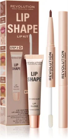 Makeup Revolution Lip Shape Kit Lip Set Farbton Brown Nude 1 St.