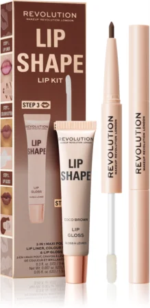 Makeup Revolution Lip Shape Kit Lip Set Farbton Coco Brown 1 St.