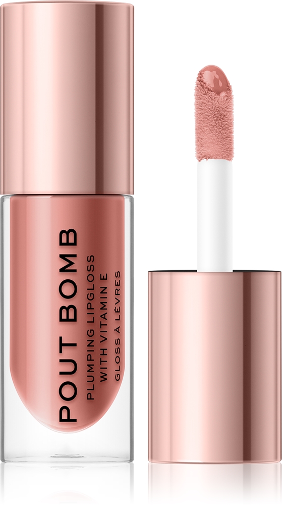 Makeup Revolution Pout Bomb lip gloss for more volume with high shine Farbton Doll 4.6 ml