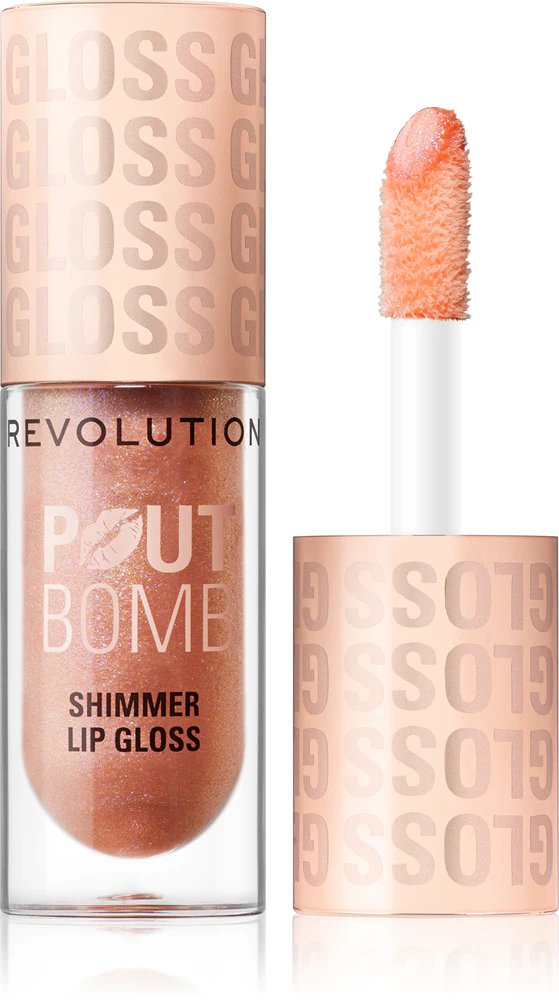 Makeup Revolution Shimmer Gloss glitter lip gloss Farbton Glimmer Nude 4,5 ml