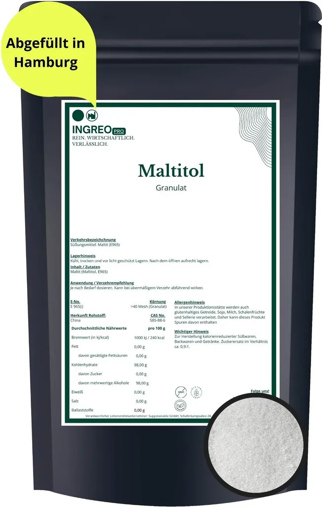 Maltitol Granules – Sugar Substitute | Ingreo PRO – 1kg