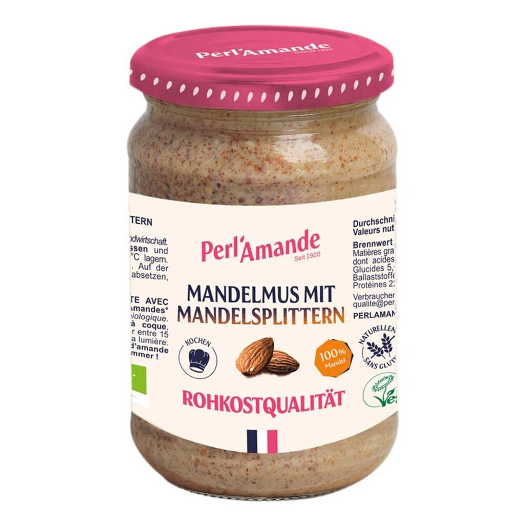 Perl'Amande Brown almond butter with almond slivers 250g