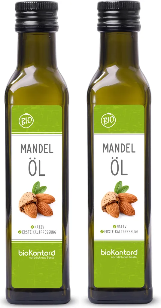 bioKontor naturally the best almond oil 2x250ml - 100% pure | native and cold-pressed by bioKontor
