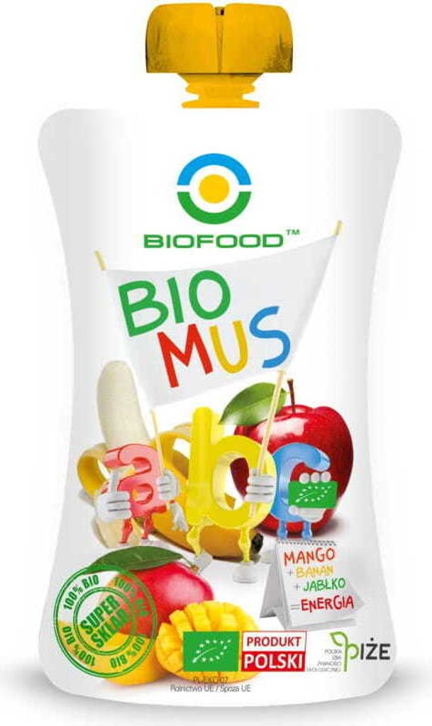 Biogo MANGO - BANANA - APPLE MOUSSE, GLUTEN-FREE, 90 g - FOOD