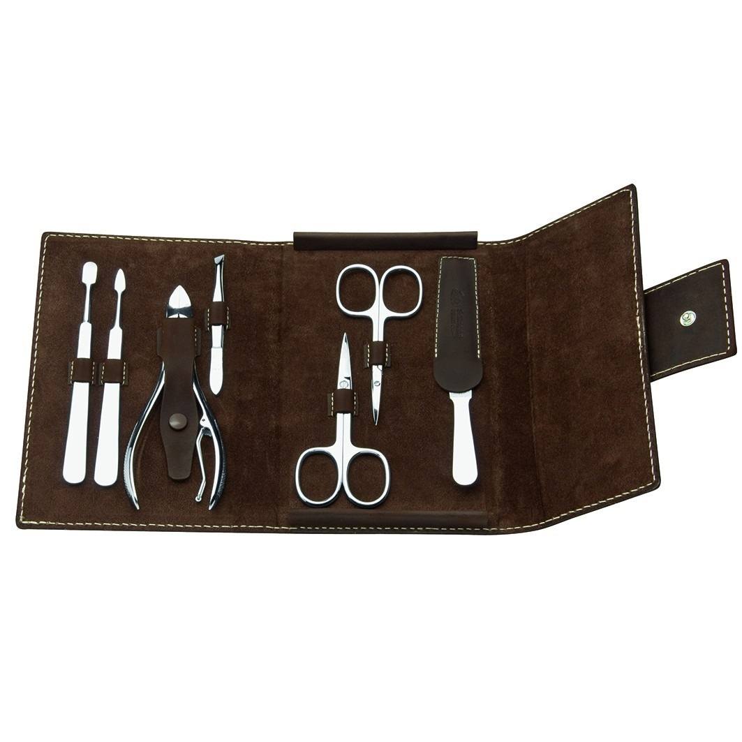 ERBE Manicure Set Pint button-etui series "Mountain Bear", brown, 7-pc.