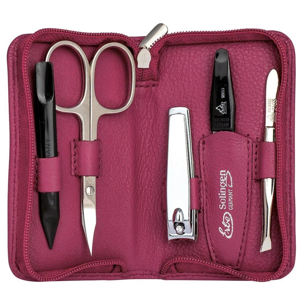 ERBE Manicure set zipper-ethi series siena, pink, 5-pc.