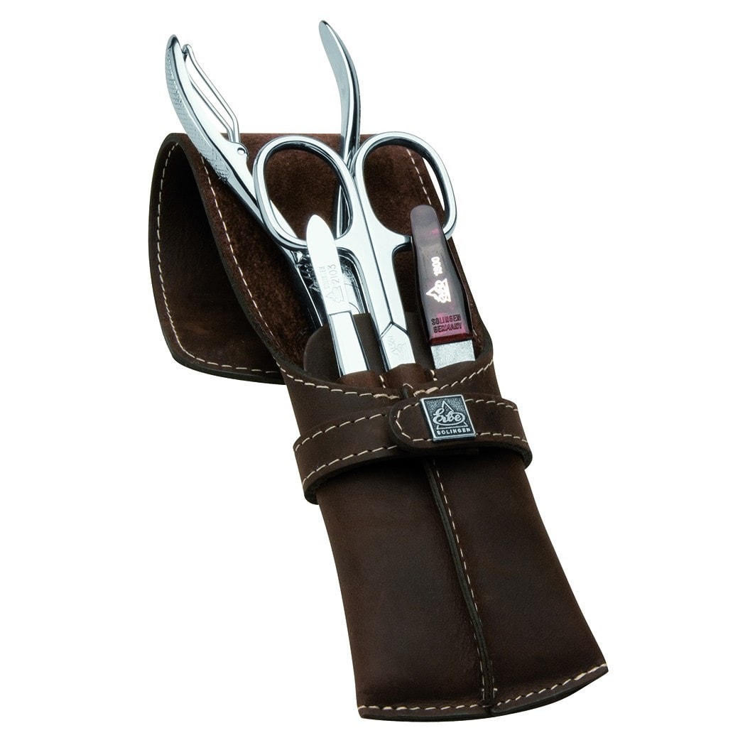 ERBE Manicure Set Taschen-etui with tapper series Mountain Bear, Braun, 4-pc.