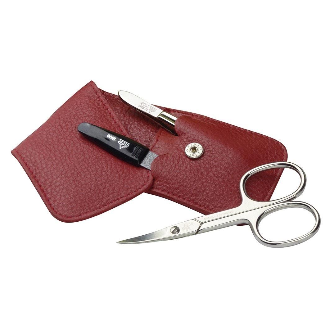 ERBE Manicure Set Taschen-etui series "Siena", red, 3-pc.
