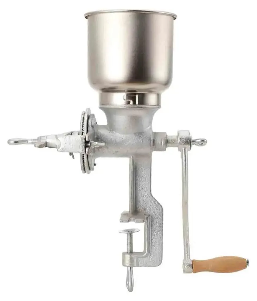 StarTech Manual Grain Mill - Hand Crank Food Mill - Stainless Steel - Table Clamp - For Corn, Nuts, Coffee Beans - For Home Use