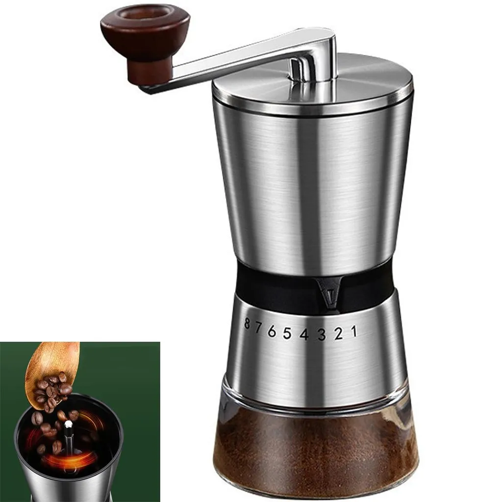 Welikera Manual coffee grinder, 8-stage fine grind setting, 36 mm ceramic grinding core, suitable for filter coffee, espresso, French press coffee, Turkish coffee