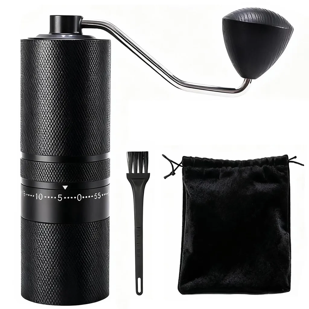 Welikera Manual coffee grinder, stainless steel, hand coffee grinder with 60 settings, conical burr grinder, aluminum housing, for espresso & filter coffee