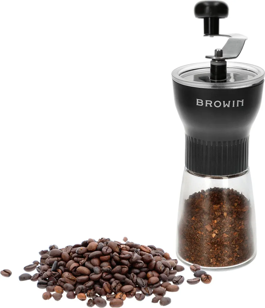 Manual coffee grinder, hand crank, hand coffee grinder, hand mill, BROWIN