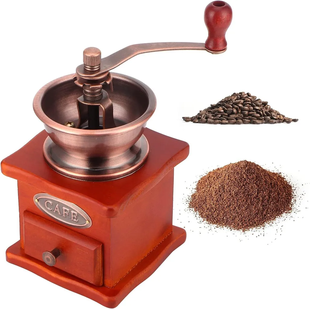 yozhiqu Manual coffee grinder, hand-crank coffee grinders, vintage style, hand coffee grinder, roller grinder, classic coffee grinder, hand-crank coffee grinders for drip coffee, French press