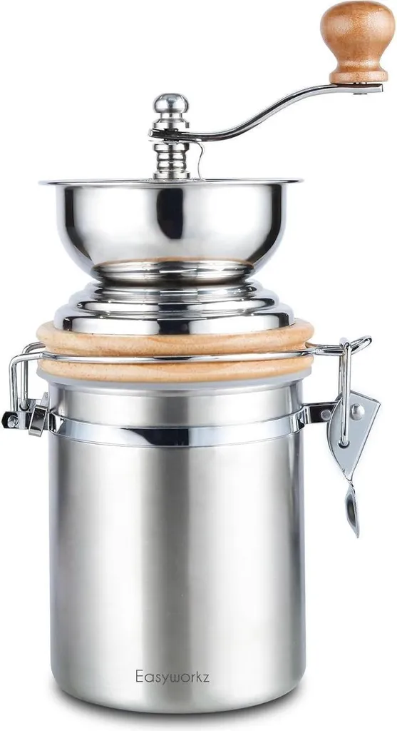 sonstige Manual coffee grinder with adjustable fineness - stainless steel & wood design