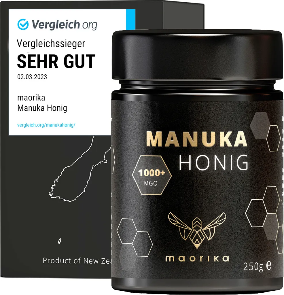 MAORIKA Manuka Honey 1000 MGO + 250g in a glass jar (opaque, no plastic) Original from New Zealand