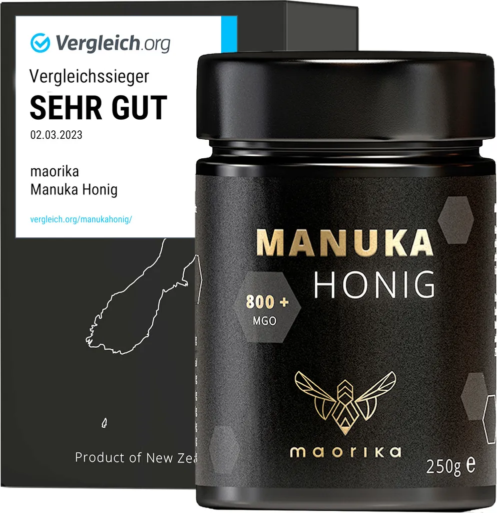 MAORIKA Manuka Honey 800 MGO + 250g in a glass jar (opaque, no plastic) Original from New Zealand
