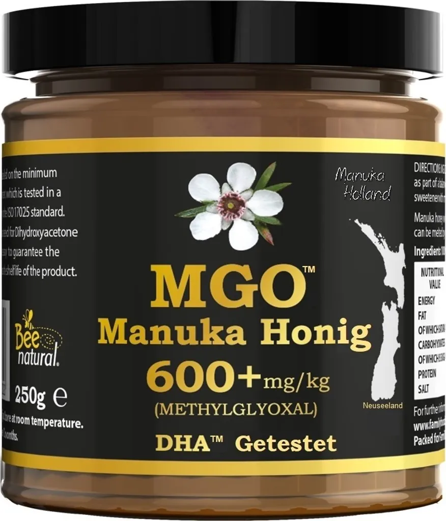 UMF Manuka Honey - MGO 600 250 g - Real Glass Manuka Honey (550+) New Zealand