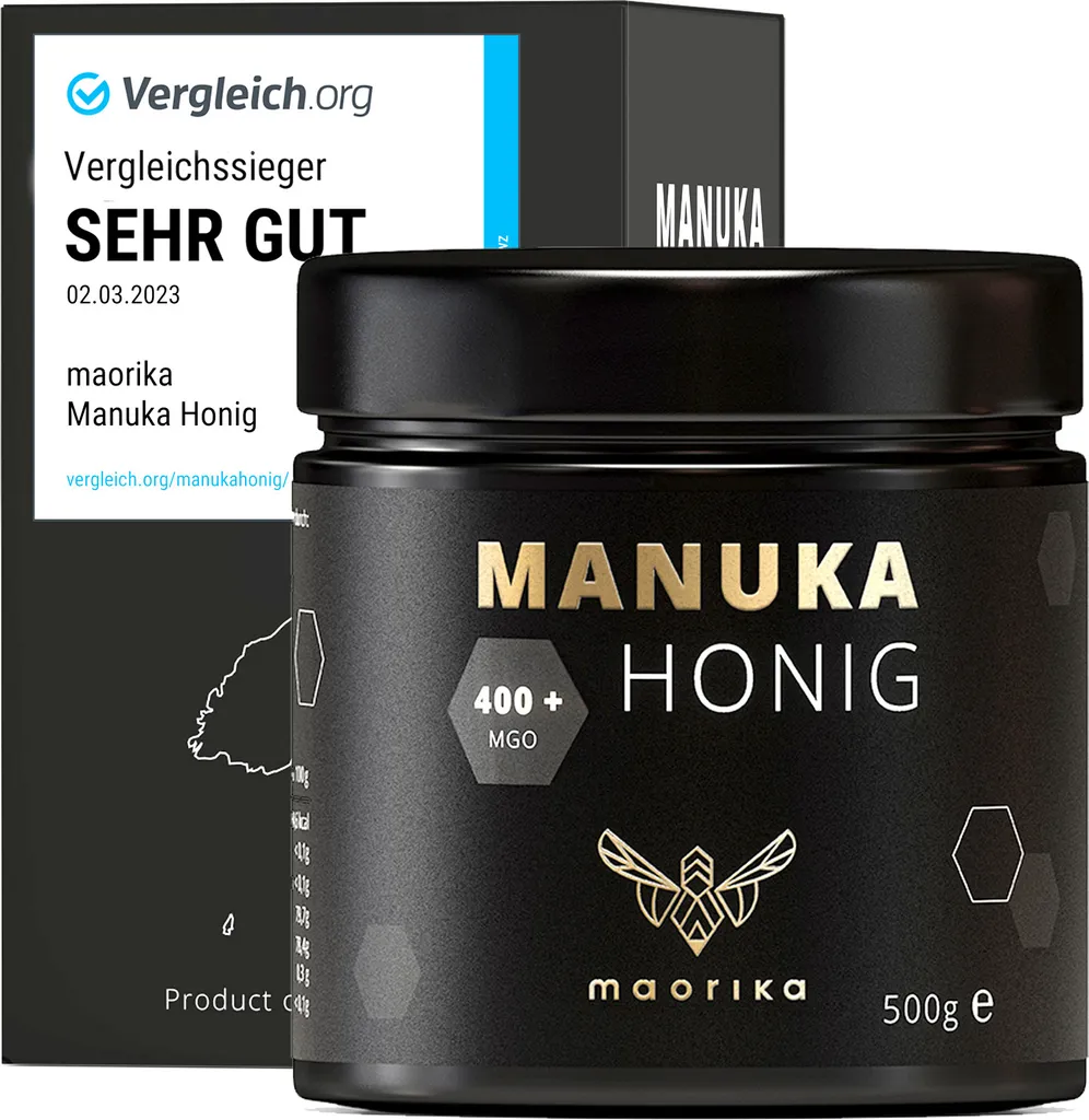 maorika - Manuka Honey 400 MGO + 500g in a glass jar, original from New Zealand