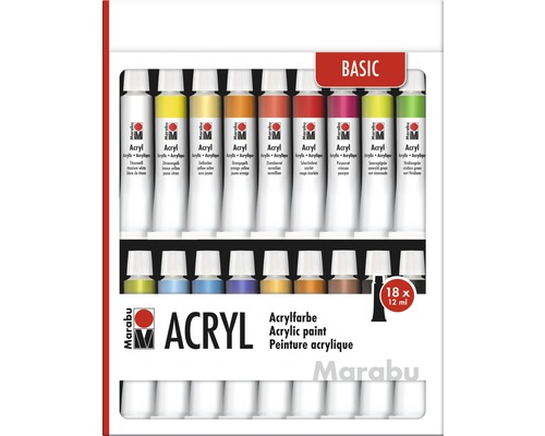 Marabu acrylic paint set 18 pieces 18x 12 ml