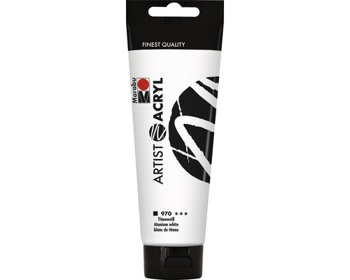 Marabu Artist Acrylic, titanium white 970, 120ml
