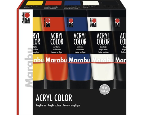 Marabu Artist Acrylic Paint Acryl Color Set 5x 100 ml