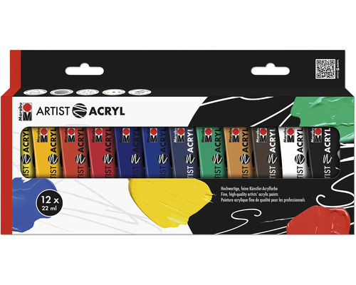 Marabu Artist Acrylic Paint Artist Acrylic Set 12x 22 ml