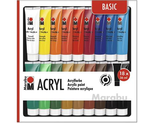 Marabu artist acrylic paint set 18x ​​36 ml