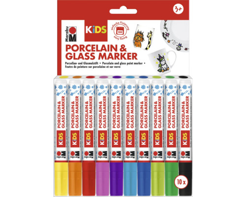 Marabu Porcelain & Glass Kids Mega Fun set of 10
