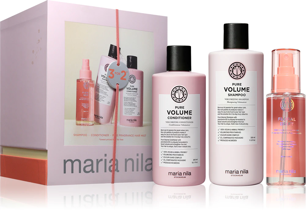 Maria Nila Pure Volume Holiday Box Gift Set for More Hair Volume 750ml
