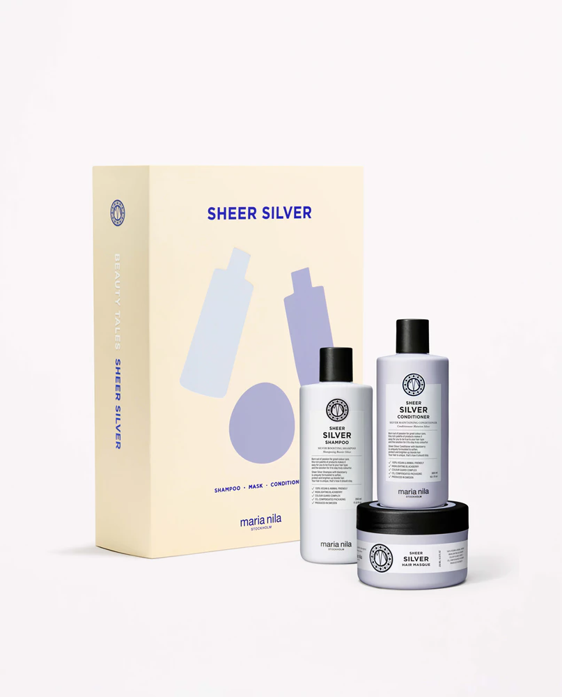 Maria Nila Sheer Silver Holiday Box Gift Set for Blonde and Gray Hair
