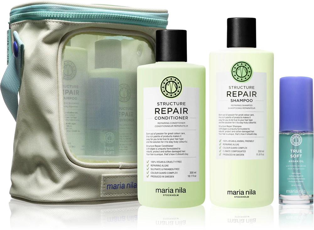 Maria Nila Structure Repair Beauty Bag Gift Set for Dry and Damaged Hair