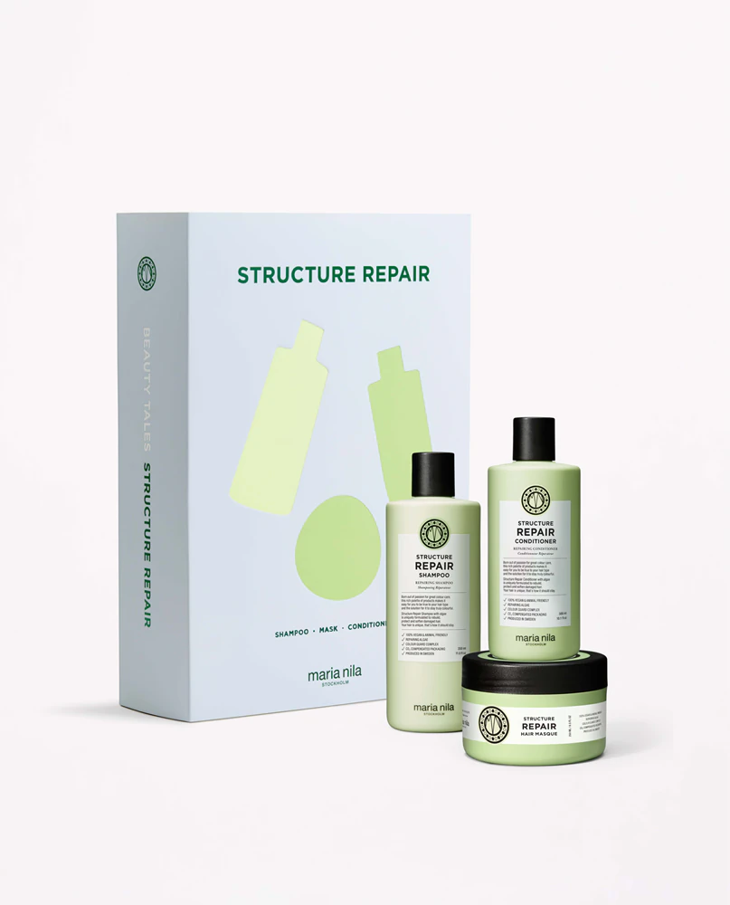 Maria Nila Structure Repair Holiday Box Gift Set for Damaged, Chemically Treated Hair