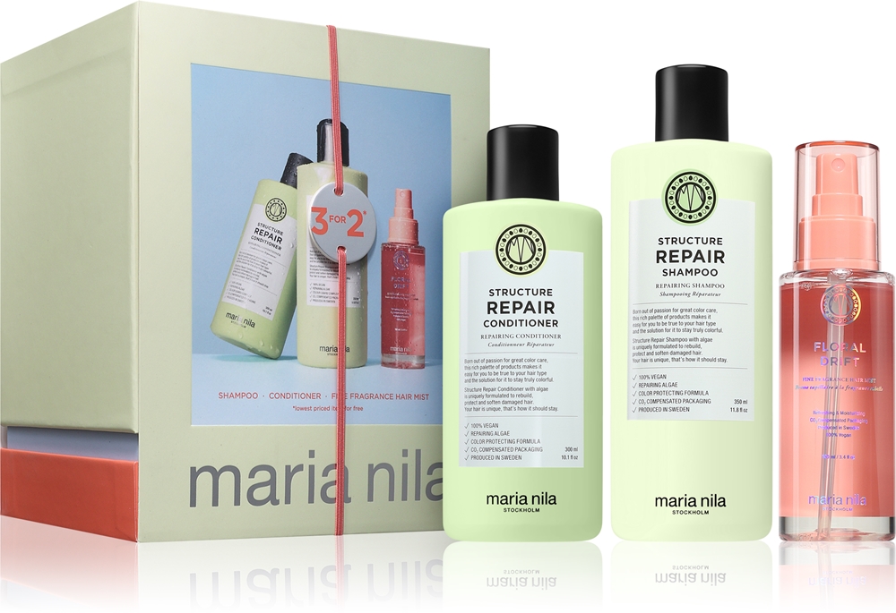 Maria Nila Structure Repair Holiday Box Gift Set for Dry and Damaged Hair 750ml