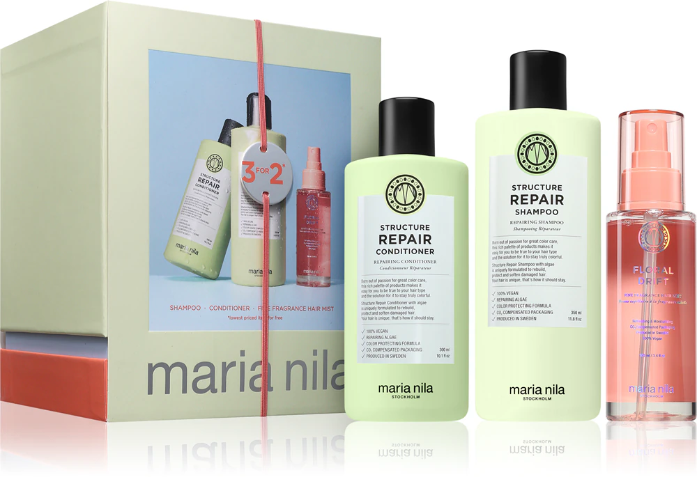 Maria Nila Structure Repair Holiday Box Gift Set for Dry and Damaged Hair 750ml