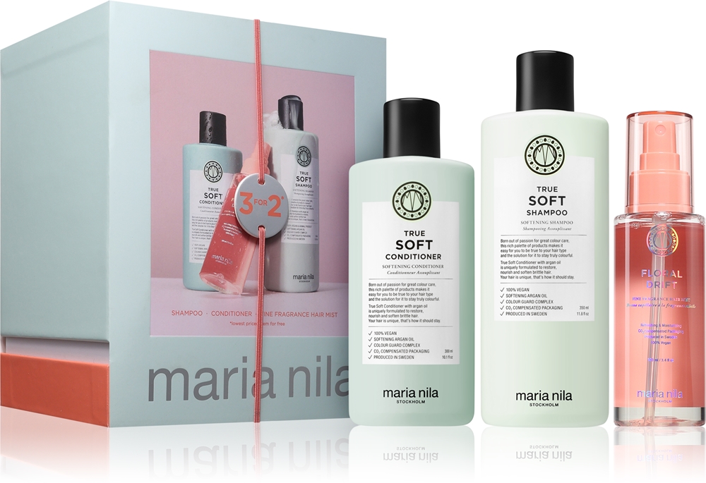 Maria Nila True Soft Holiday Box Gift Set provides moisture and shine 750ml