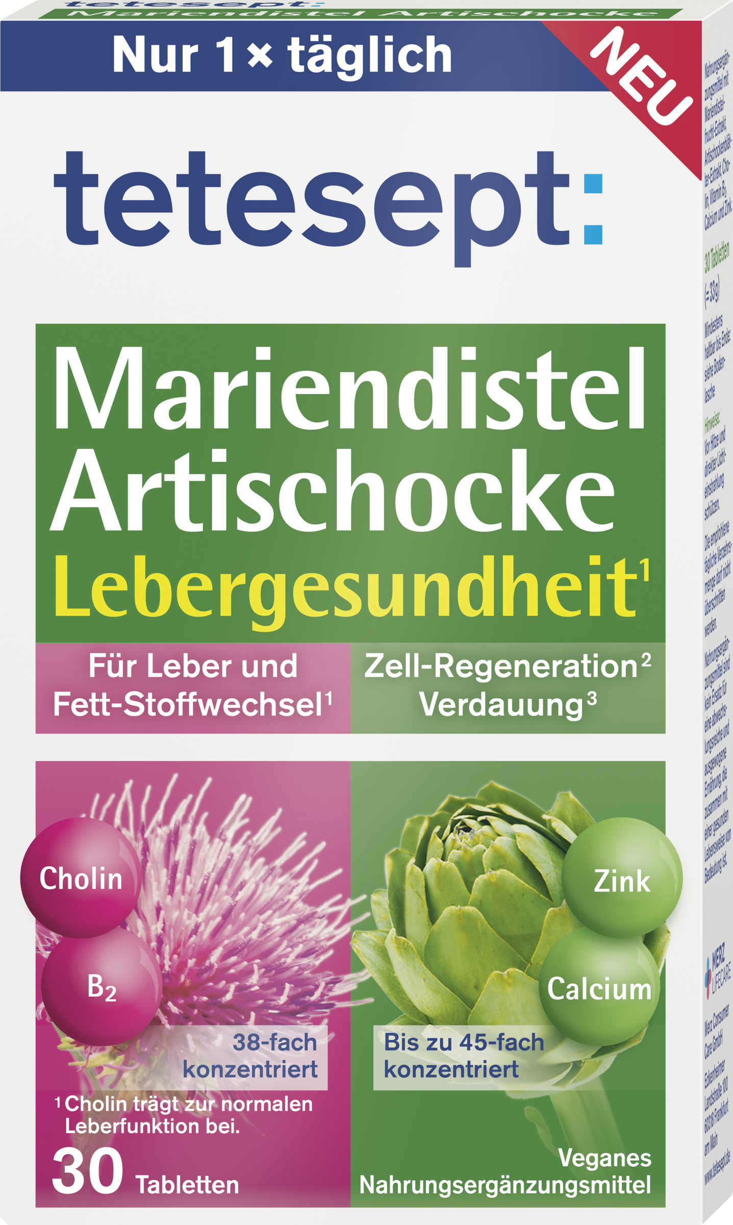 tetesept Mary thistle artichoke tablets