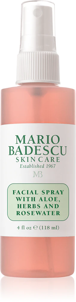 Mario Badescu Facial Spray with Aloe, Herbs and Rosewater Toning facial mist for hydrated and radiant skin