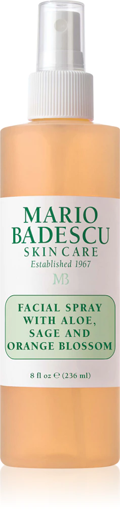 Mario Badescu Facial Spray with Aloe, Sage and Orange Blossom Energizing and Moisturizing Facial Mist Spray