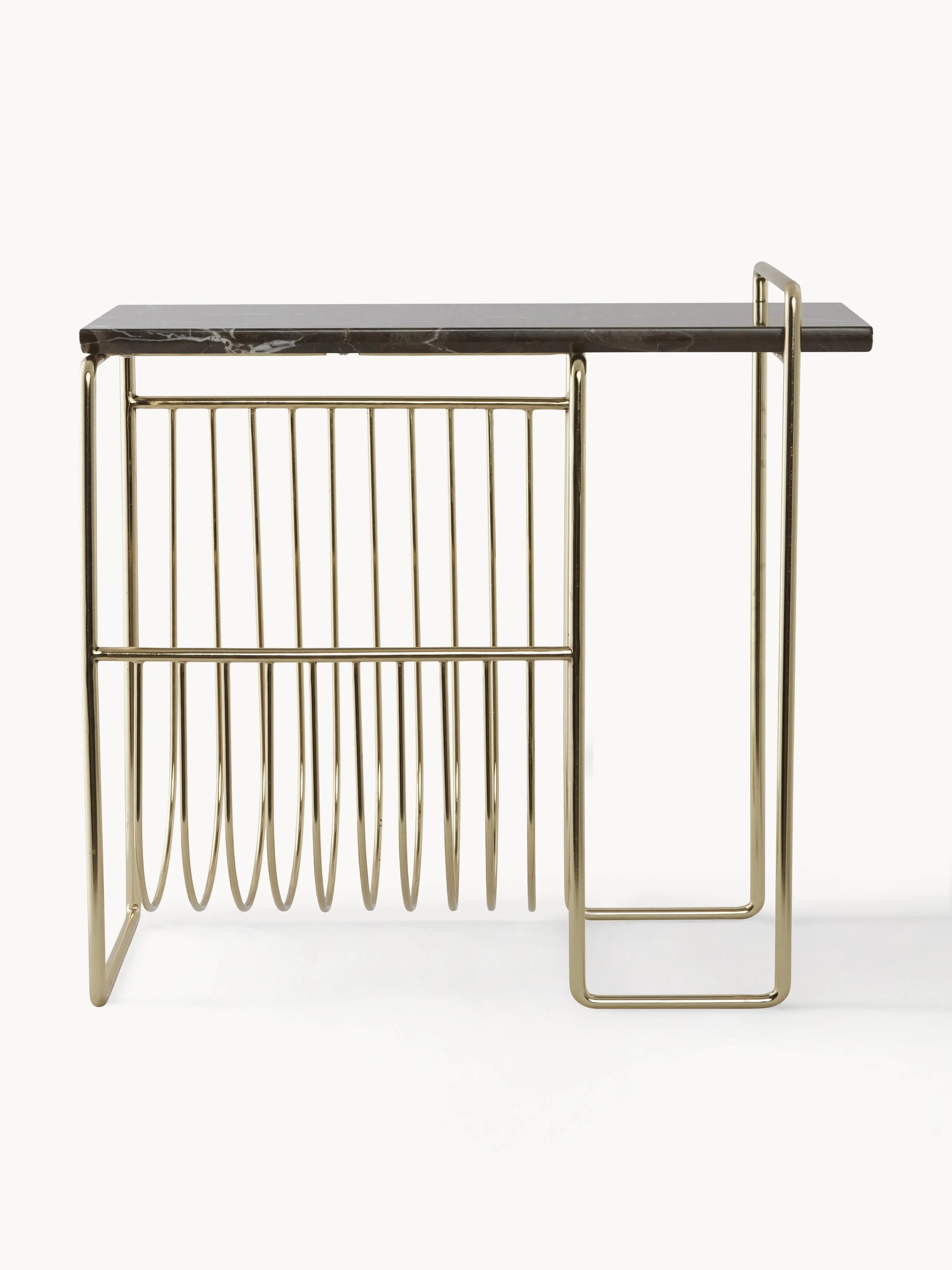 AYTM Sino marble side table with magazine holder