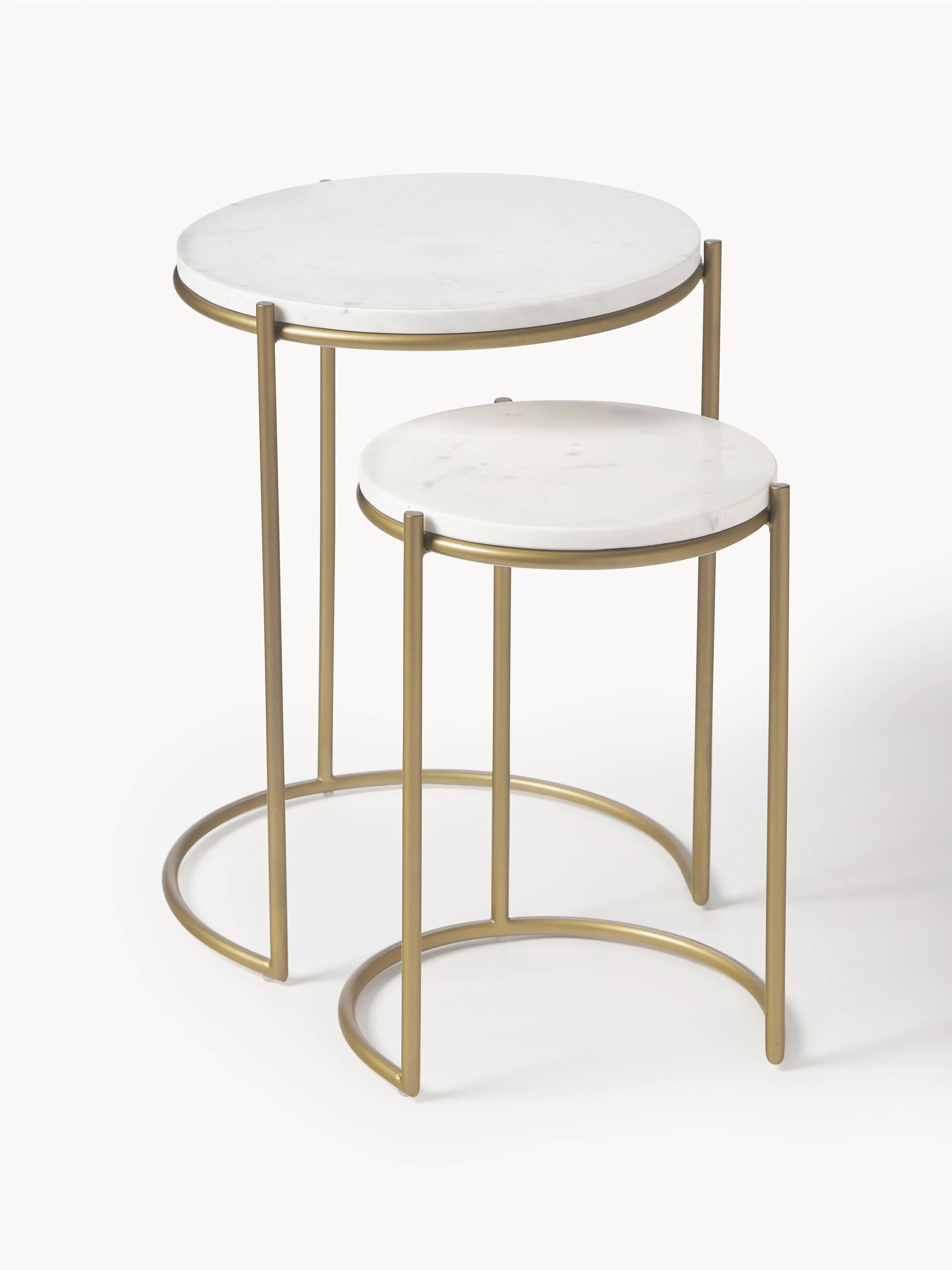 Westwing Collection Ella marble side tables, set of 2