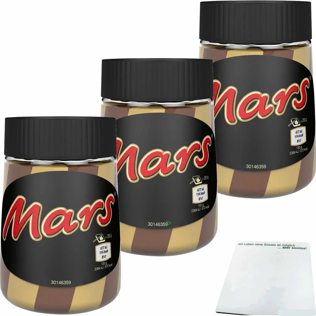 Mars spread with milk chocolate and caramel cream 3-pack (3x350g jar) + usy block