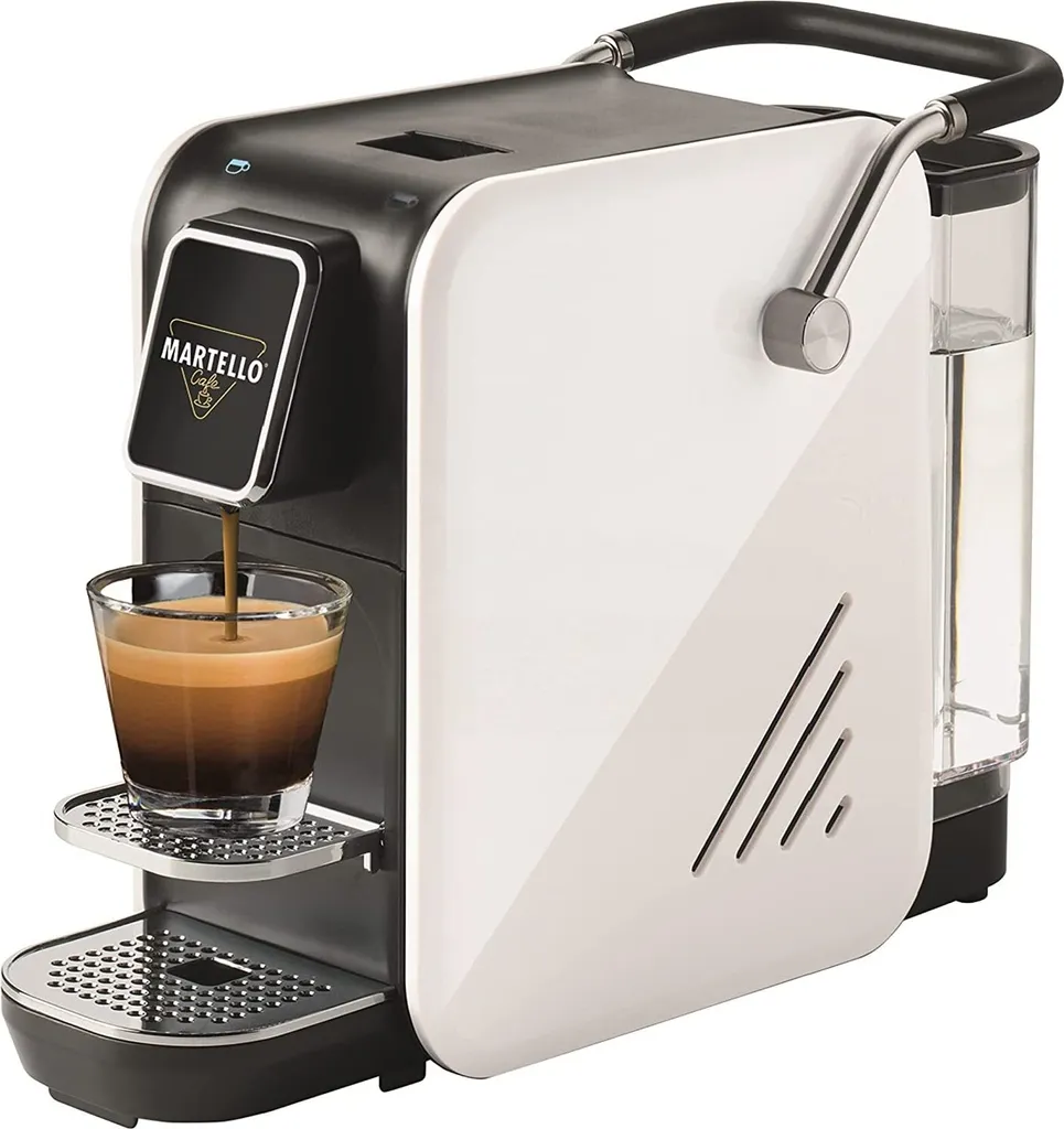 Martello SMART capsule coffee machine, white | 1400 watts | 20 bar | 0.75 liters | Espresso and lungo buttons | Suitable for all cup sizes | Coffee machine is exclusively compatible with Martello coffee capsules