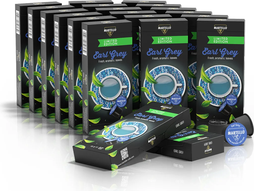 MARTELLO Cafe Martello Tea Capsules EARL GRAY - Fresh, aromatic leaves - 200 Capsules, Compatible with MARTELLO capsule machines
