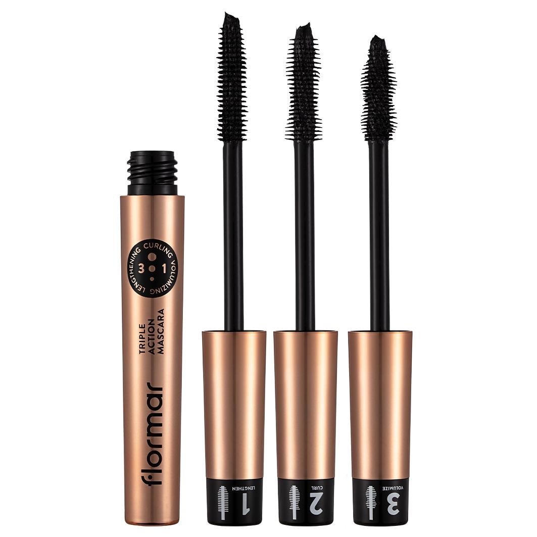 Flormar Triple Action Mascara, No. 001 - Black
