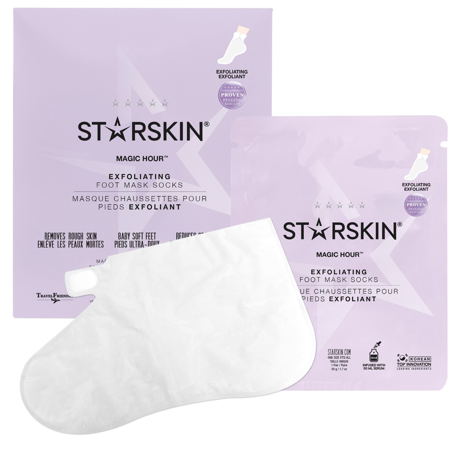 STARSKIN Magic Hour™ Exfoliating Double-Layer Foot Mask Sock